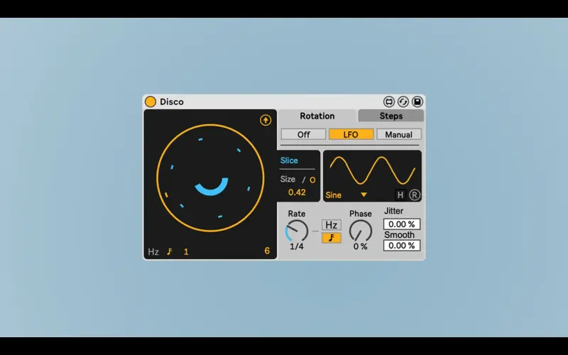 Disco interface with circular delay taps and waveform controls
