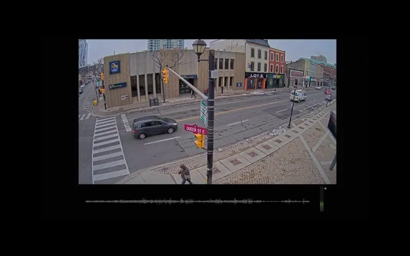 Projected camera view of a street intersection