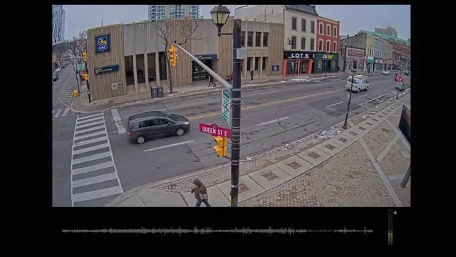 Projected camera view of a street intersection